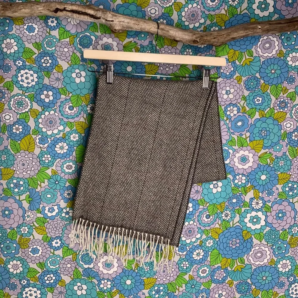Vintage Christian Dior Monsieur Lambswool Fringed Scarf